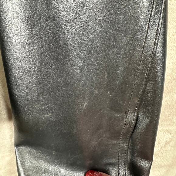 Vintage Ralph Lauren Leather Jacket Womens Medium Black Lined 90s Y2K Biker - Picture 7 of 16